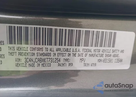 2019 Jeep Compass Sport Fwd z USA, uszkodzony, nr VIN 3C4NJCABXKT731254